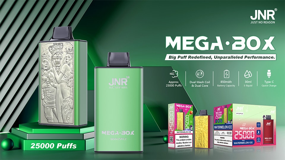 JNR® Mega Box 25K Redefining Disposable Vaping Excellence Product Description Figure 4