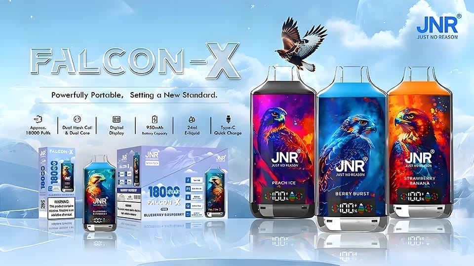 JNR® Falcon X 18000 Puffs of Premium Vaping in Bulk Product Description Figure 1