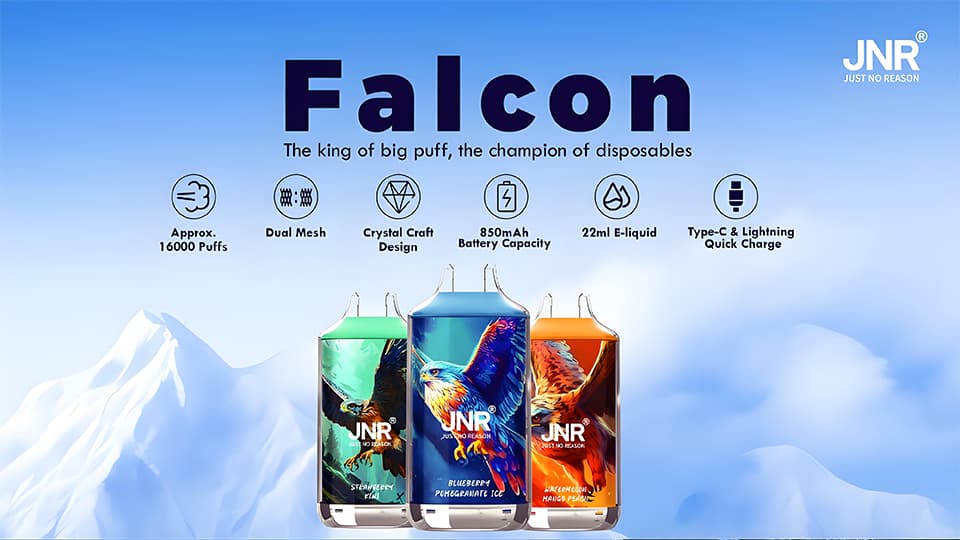 JNR® Falcon X 18000 Puffs of Premium Vaping in Bulk Product Description Figure 1